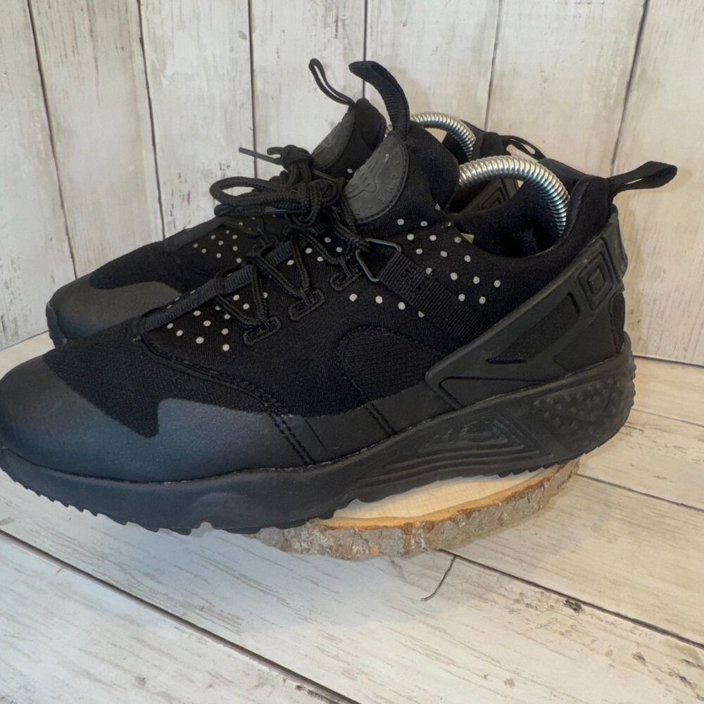 Nike Air Huarache Utility Shoes Men Sz 7.5 Running Triple Black Sneakers 806807 - Picture 5 of 11